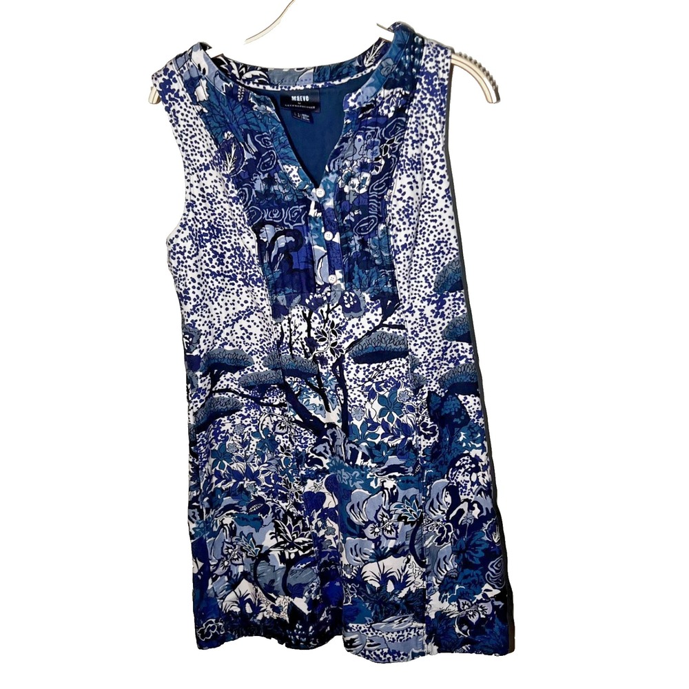 Maeve by Anthropologie Paisley Quilted Sleeveless Blue White‎ Dress  Size 4